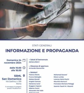 <h3>“STATI GENERALI INFORMAZIONE E PROPAGANDA”</h3>